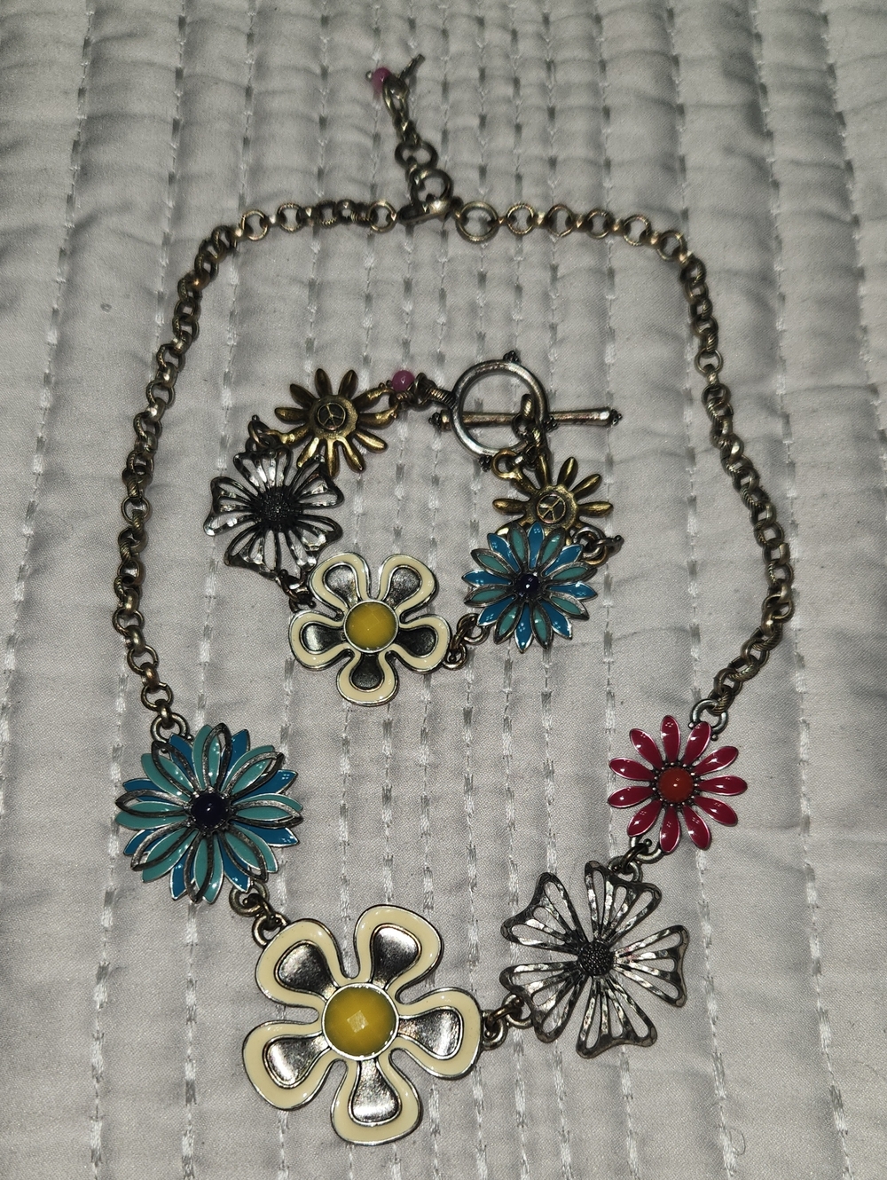 Lucky Brand Floral Necklace And Bracelet Set